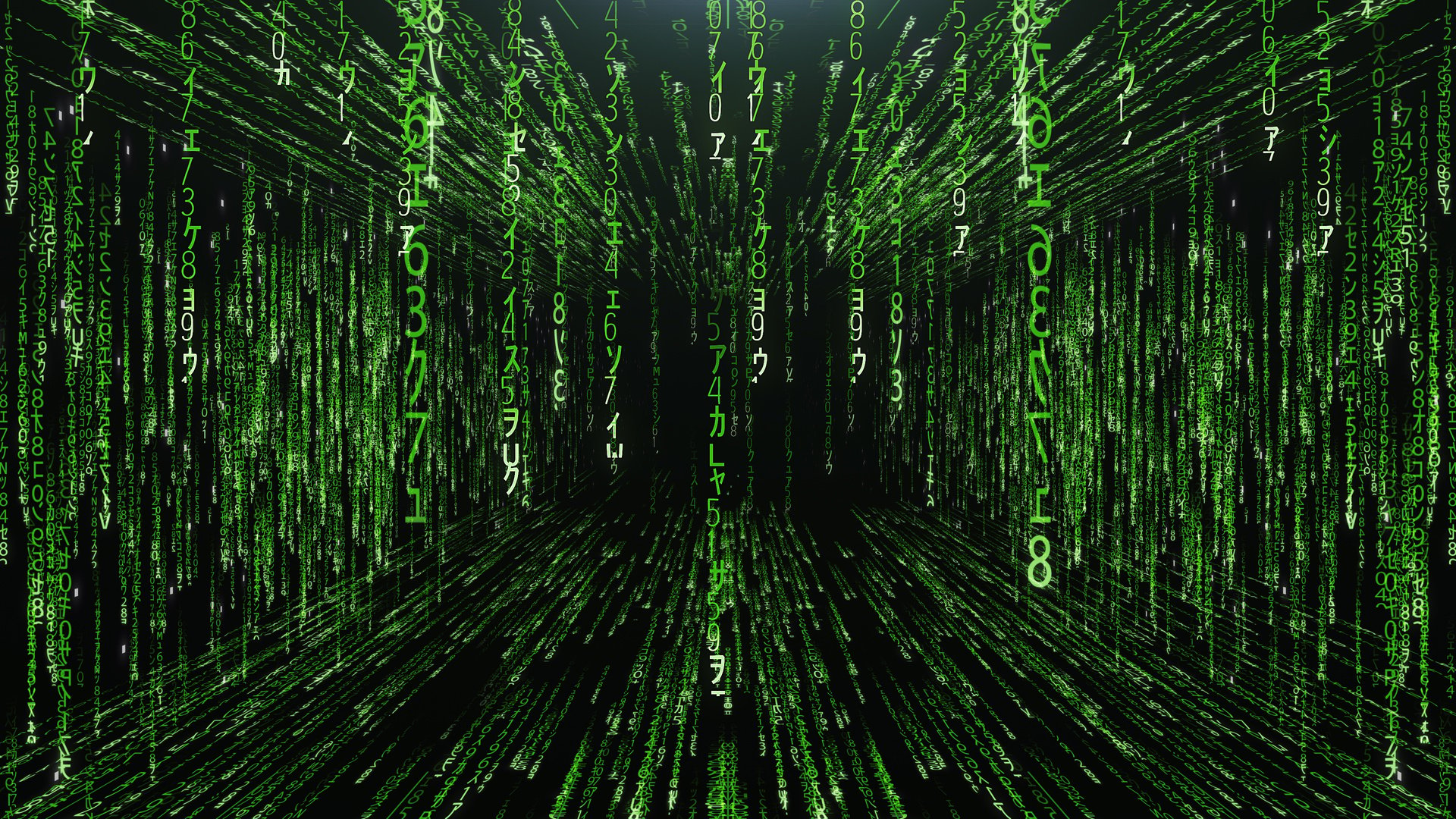 Green corridor from the matrix code